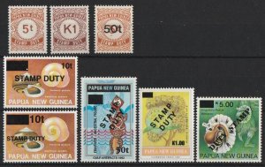 PAPUA NEW GUINEA 1975-95 Stamp Duty selection. Bft cat £123.