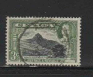 CEYLON #265 1935 3c KING GEORGE VI & ADAM'S PEAK F-VF USED B