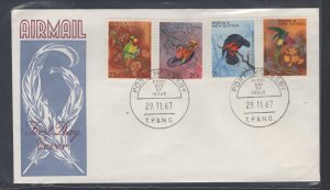 Papua New Guinea #249-52 (1967 Birds set) unaddressed cachet FDC (#1)