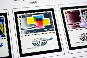 COLOR PRINTED ISRAEL [+TABS] 1948-1970 STAMP ALBUM PAGES (73 illustrated pages)