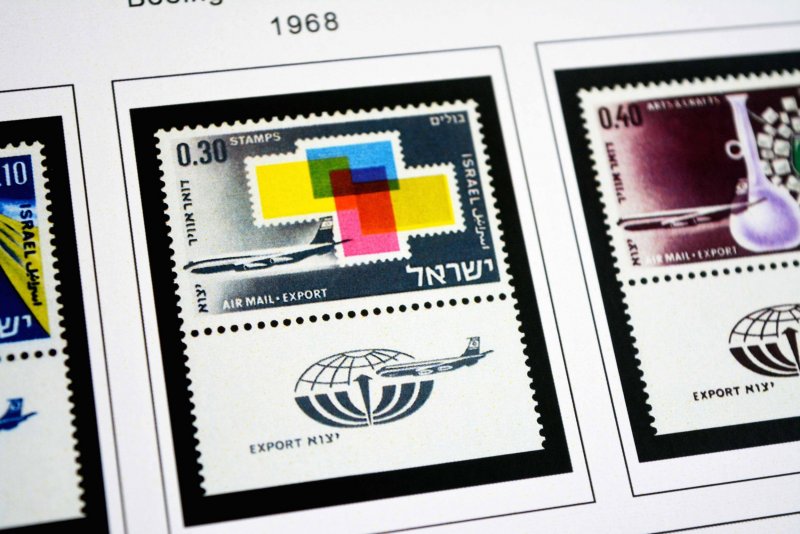 COLOR PRINTED ISRAEL [+TABS] 1948-1970 STAMP ALBUM PAGES (73 illustrated pages)