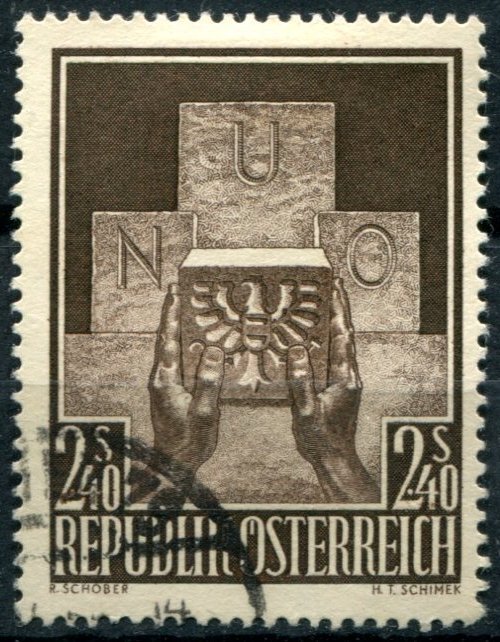 Austria Sc#610 Used, 2.40s choc,  (1956)