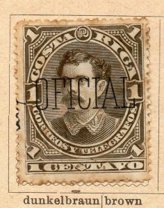 Costa Rica 1899 Early Issue Fine Used 1c. Official Optd NW-09195