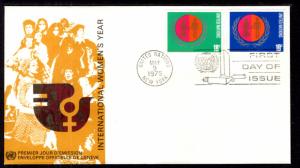 UN New York 258-259 Women's Year Geneva U/A FDC