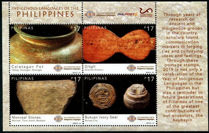 HERRICKSTAMP NEW ISSUES PHILIPPINES Sc.# 3848 Indigenous Languages Sheetlet