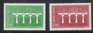 Andora (Fr) Sc  323-24 1984 Europa stamp set mint NH