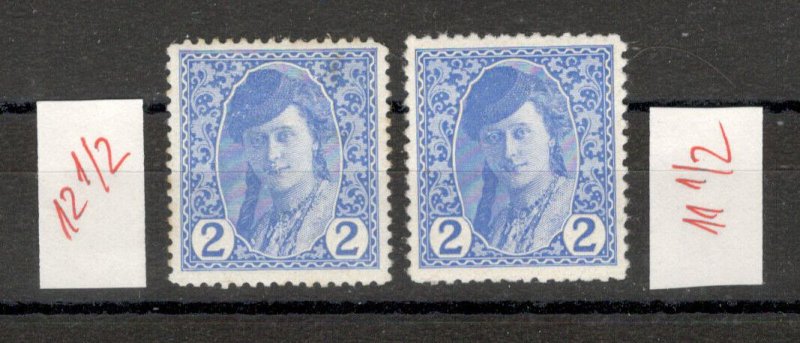 BOSNIA - SHS- 2 MLH NEWSPAPER STAMPS, 2h - DIFERENT PERFORATION - LOOK SCAN-1919