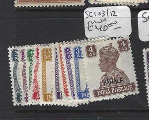 INDIA  PATIALA   (PP2408B)   KGVI  SG 103-112   MOG