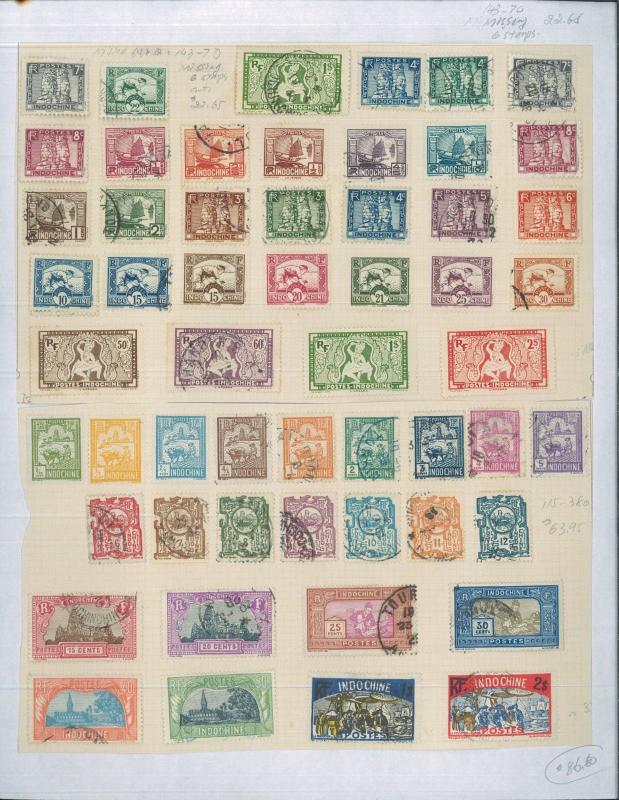 1889-1900's Asia Indochina Mint & Used Postage Stamp Collection Value $2,614
