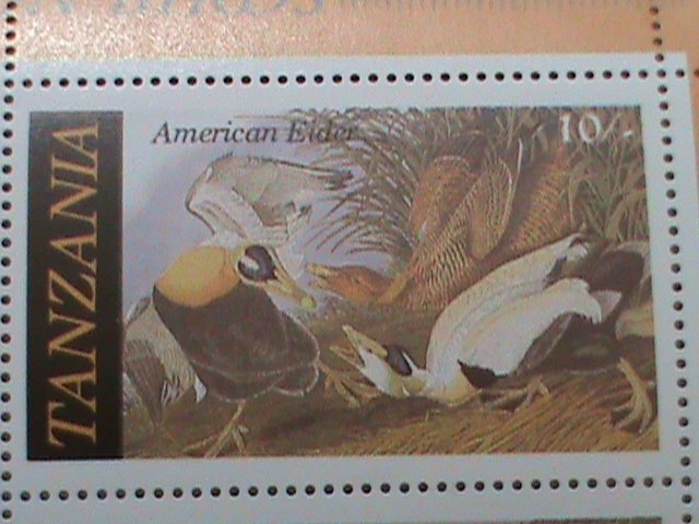 TANZANIA STAMP: WILD LIFE IN PERIL: AUDUBON BIRDS: MINT NOT HING SOUVENIR SHEET