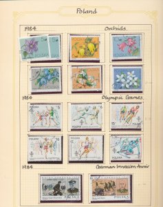 Poland 1984/86 Flowers Sport Art Wildlife Sheets on 15 Pages (Apx 150) BL1586