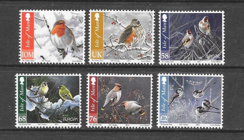 BIRDS - ISLE OF MAN #1455-60   MNH