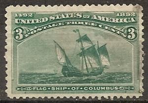 US  232 Used 1893 3c green Columbian Exposition