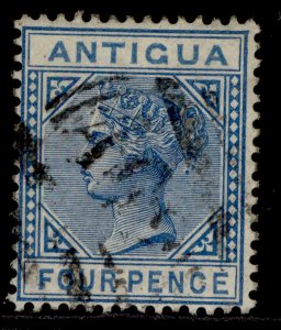 ANTIGUA QV SG23, 4d blue, FINE USED. Cat £13.