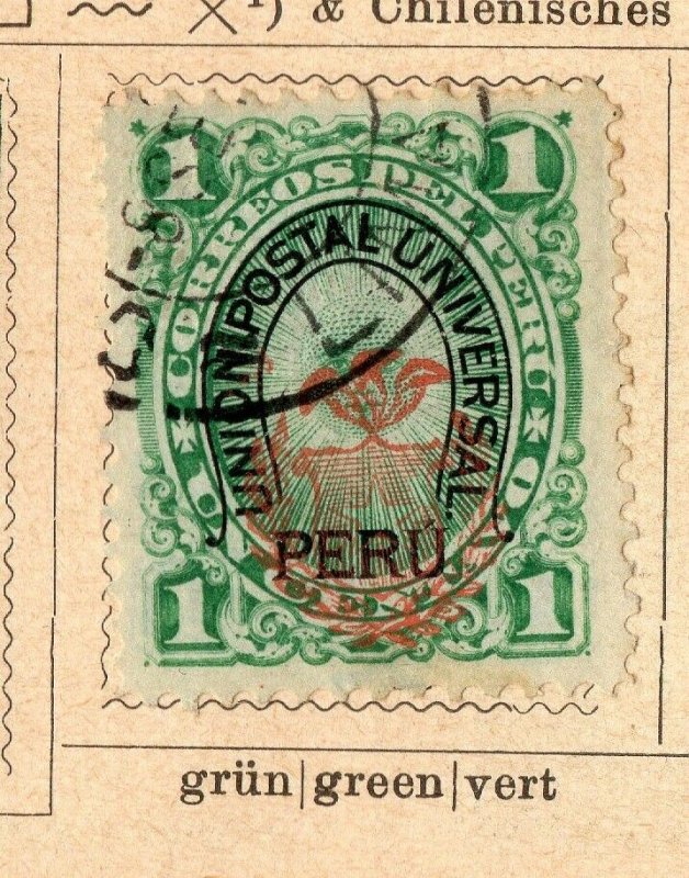 Peru 1881-83 Early Issue Fine Used 1c. Optd NW-11820