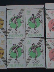 PHILIPPINES 1964 SC#915-8 OLYMPIC GAMES-TOKYO-JAPAN MNH BLOCK VF-COMPLETE SET