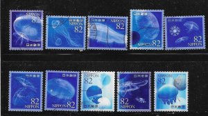 Japan 2018 Marine Life Tropical Jellyfish Series 2 Complete set Used A683
