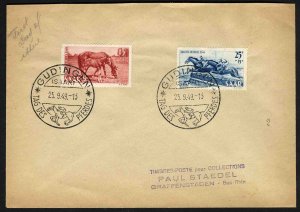 Saar #B67-68 (Mi.265-266) Cat€200, 1949 Day of the Horse, set of two on FDC...