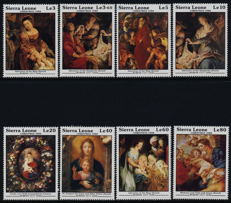 Sierra Leone 1013-22 MNH Christmas, Art, Paintings, Rubens