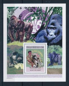 [28699] Congo Kinshasa 2005 Wild Life Mammals Gorilla Scouting MNH Sheet