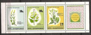 Albania 2272a MNH 1988 Flowers Bklt. Pane 3 w Label CV $75.