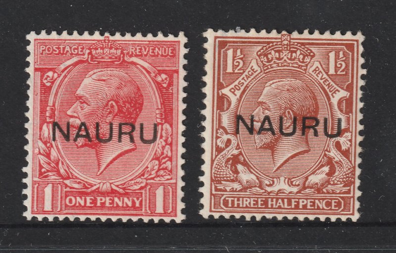 Nauru a 2 MH KGV with overprint in middle