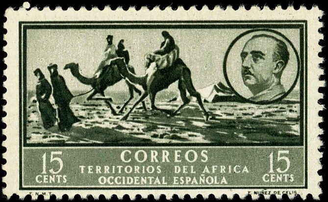 Spanish West Africa-Scott #5 VF/NH - 1950 15¢ Caravan