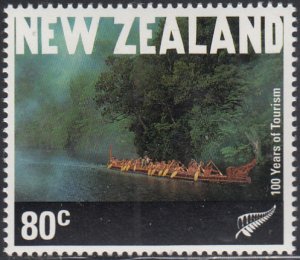 New Zealand 2001 MNH Sc #1723 80c Canoeing on Lake Rotoiti