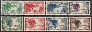 Laos 1951 Sc 1-4,8,10,12,15 partial set MH*