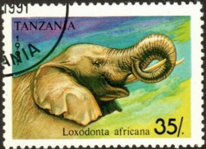 Tanzania 796 - Cto - 35sh African Elephant (1991) (cv $1.35)