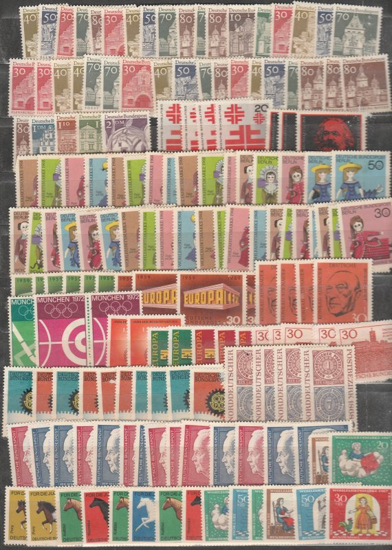 GERMANY WHOLESALE LOT OF 160+ UNUSED, NO GUM WITH DUPLICATES