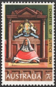 Australia SC#589 7¢ Supreme Court: Charter of Justice (1974) MLH