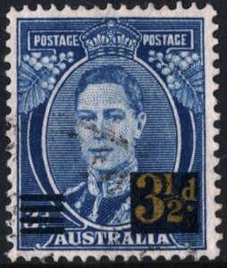 Australia SC#189 3½d on 3d King George VI: Surcharged (1941) Used