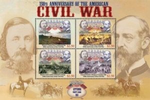 Bequia 2011 - American Civil War 150th Anniversary - Sheet of 4 Stamps  - MNH