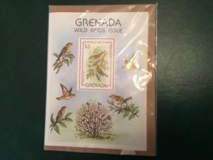 ICOLLECTZONE Grenada 1980 Wild Birds Vögel Oiseaux Souvenir Sheet MNH (Bk1-25)