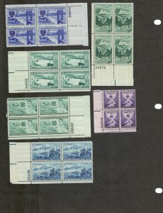 Plate Blocks, Scott # 1000-1012, MNH, Cat = $ 6.00, Lot 250137 -06