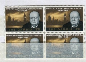 GAMBIA; 1965 early Churchill issue fine MINT MNH BLOCK of 4