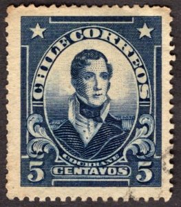 1916, Chile 5c, Used, Sc 124