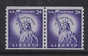 1057C, PAIR, LOOK MAGAZINE PRINT TAGGED, SMALL HOLE, MINT NH