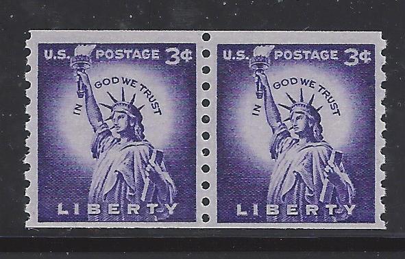 1057C, PAIR, LOOK MAGAZINE PRINT TAGGED, SMALL HOLE, MINT NH