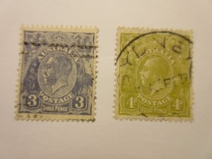 AUSTRALIA  Scott 72, 73 USED Cat $8.50