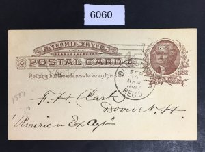 US STAMPS # UX8 USED POST CARD CAT. $ LOT #6060