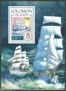 SOLOMON ISLANDS  2013  TALL SHIPS  SOUVENIR SHEET  MINT NH