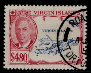 BRITISH VIRGIN ISLANDS GVI SG147, $4.80 brt blue & carmine, FINE USED. Cat £25.