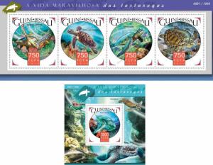 Turtles Schildkröten Reptiles Animals Marine Fauna Guinea-Bissau MNH stamp set