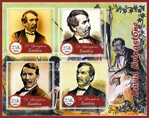 Stamps. David Livingstone 2021 year 1+1 sheets perf Zambia