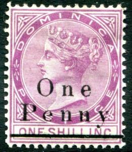 DOMINICA-1886 1d on 1/- Magenta Sg 19  MOUNTED MINT V23410