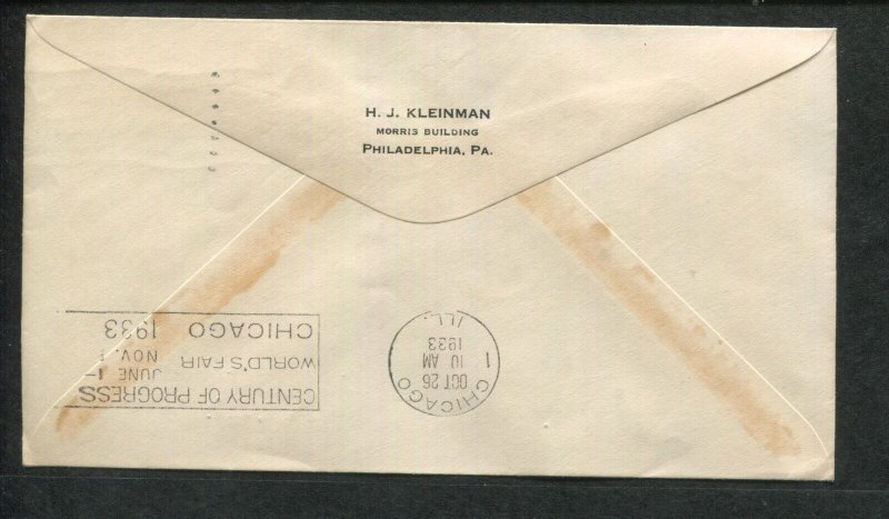 1933 Akron Ohio to Chicago World's Fair via Graf Zeppekin Air Mail Postal Flight