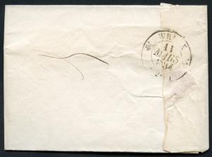 FRANCE STAMPLESS COVER  THIBERVILLE 11 MARCH 1834 POSTPAID PP TO  PREFECT EVREUX