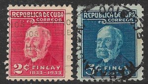 CUBA 1934 Dr. Carlos J. Finlay Set Sc 319-320 VFU